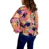 Women's Long Sleeve Tie Neck Floral Print Top - Fate - 2 of 2