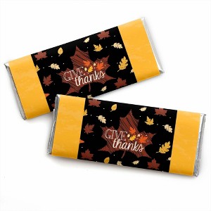 Big Dot of Happiness Give Thanks - Candy Bar Wrapper Thanksgiving Party Favors - Set of 24 - 1 of 4