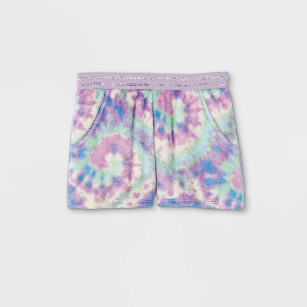 Girls' Tie-Dye Pajama Shorts - art class Violet XS, Purple