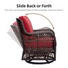 3-Piece Outdoor Wicker Patio Bistro Set w/ 2 360-Degree Swivel Rocking Chairs & Tempered Glass Top Side Table, 360° Swivel Patio Set for Backyard - 4 of 4