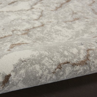 Gray Abstract 5' x 7' Synthetic Easy Care Area Rug