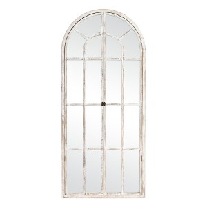 Lirago 71" x 31" Arched full body mirror with White Scratch-Resistant Aluminum Alloy Frame The window can be opened - 1 of 4