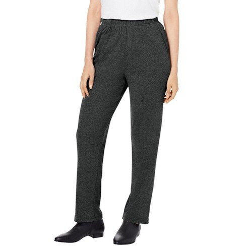 Roaman's Women's Plus Size Petite Soft Knit Capri Pant - 3x, Purple : Target