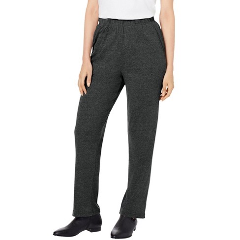 Roaman's Women's Plus Size Straight-Leg Soft Knit Pant