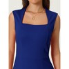 Hobemty Women's Sleeveless Square Neck Elegant Work Sheath Dress - 4 of 4