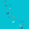 Girl's Design By Humans Flying Paper Cranes Birds By Magnussons T-Shirt - 2 of 3