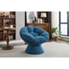 Vynxaria 37 Inch Rotating Accent Chairs, Dark Blue 360' Degree Swivel Barrel Chairs, Ideal for Bedroom and Living Room - 2 of 4