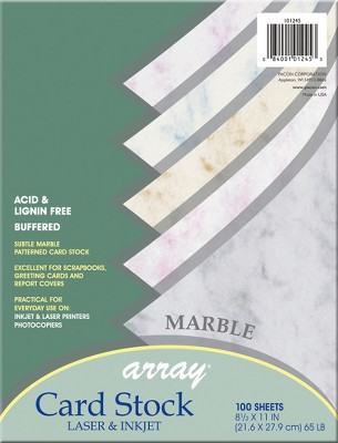 Array Card Stock Paper, 8-1/2 X 11 Inches, Assorted Marble Colors, Pk ...