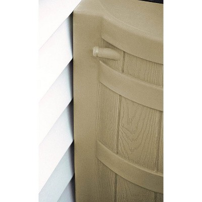 Khaki 50-Gallon Plastic Rain Barrel with Brass Spigot