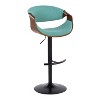 LumiSource Set of 2 Curvo Adjustable Barstools Walnut Fabric/Black Metal - 2 of 4