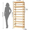 6-Tier Bamboo Shelf, Bamboo Bookcase with Adjustable Shelves, Free Standing Storage Shelf Unit - 3 of 4