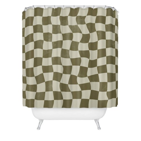 Checkered shower deals curtain