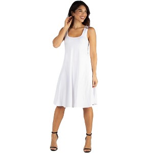 24seven Comfort Apparel Sleeveless A Line Fit and Flare Skater Dress - 1 of 4