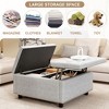 QingMoon Faux Leather Storage Ottoman with Lift Top Coffee Table, Tufted Upholstered Square Bench for Living Room, Bedroom, Office, Entryway - 2 of 4