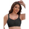INSPIRE CHIC Women's Zip Front U-Neck Lift Up Wirefree Soft Full Cup Breathable Comfortable Sports Bras - 4 of 4