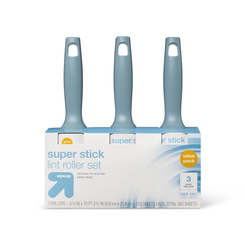 Lint Roller Triple Pack 120 Sheets - Up&Up, Light Blue