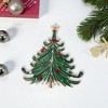 Unique Bargains Christmas Brooches YNCP1556 Christmas Tree Alloy Dripping Wax Green 1.69"x1.77" 1 Pc - 2 of 4