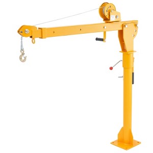 VEVOR Pickup Truck Crane, Folding Truck-Mounted Bed Crane with 1100 lbs Manual Winch, Steel Pickup Truck Jib Crane Hoist 360 Degrees Swivel, Yellow - 1 of 4