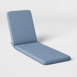 78"x22" Outdoor Chaise Lounge Cushion Quilted Blue - Room Essentials™ - 1 of 4