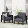 Acacia Wood Outdoor Club Chair with Water-Resistant Cushion, Slatted Back Patio Armchair for Porch or Deck-Baofuwish - 2 of 4