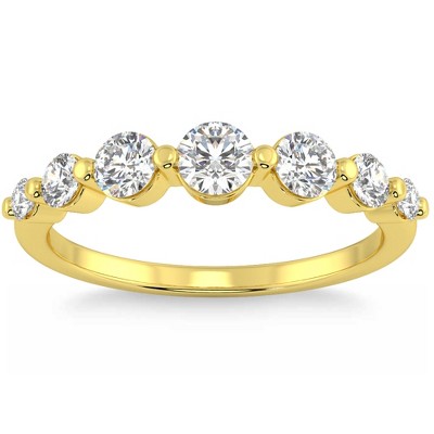 Pompeii3 3/4Ct Graduated Diamond Anniversary Wedding Ring 14k Gold Lab Created