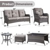 Gymojoy 7 Piece Outdoor Wicker Sofa with Patio Chairs with Coffee Table and Ottoman Sets - 3 of 4