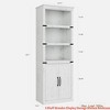Home Office 5 Tier Book Shelf with Cabinet, 68.7" Tall Modern Farmhouse Bookcase w/ Doors and Adjustable Shelf, Wooden Storage Organizer Shelving Unit - 2 of 4