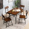 Costway Dining Table Set 5-Piece Kitchen Dining Table Set Rectangula for 5 W/Metal Frame - 3 of 4