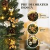 VINGLI Pre-lit 5-Piece Christmas Set, LED Tree, Garland, Wreath & 2 Entrance Trees, Gold Porch Decor - 4 of 4
