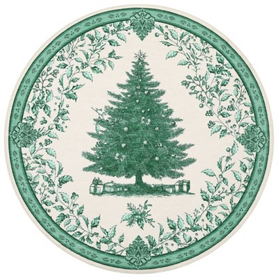 Coolmee  Christmas Tree Cute Outdoor Rug Area Rugs , Non Slip Carpet Rugs, Vintage Washable Rug for Living Room Entryway BackyardGreen