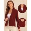 Allegra K Women's Long Sleeve Button Open Front Knit Sweater Cardigans with Pockets - 2 of 4