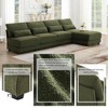 Oversized Wide Seat Sectional Sofa: Reversible Chaise, Loop Yarn Fabric, 5-Seat Armless, Convertible L-Shaped Couch for Living Room & Apartment - 3 of 4
