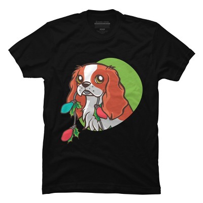 Men's Design By Humans Super Cute Dog Paws Print Christmas Tree T-Shirt By rasok T-Shirt