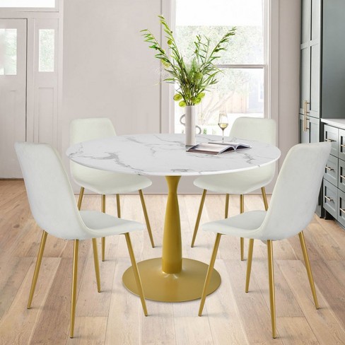 Round marble table online with chairs