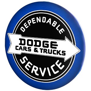 15" x 15" Licensed Dodge Cars and Trucks Dome Metal Sign Dark Blue/Black - American Art Decor: Vintage Bedroom Wall Decor - 1 of 4