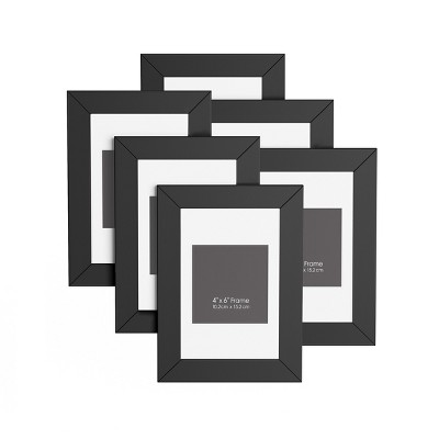 Hastings Home 4x6 Picture Frames - 6 Pack, Black