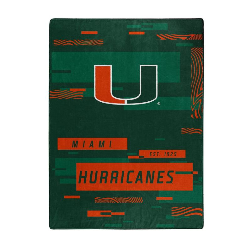 NCAA Miami Hurricanes Digitized 60 x 80 Raschel Throw Blanket, 1 of 4