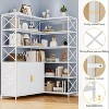 WhizMax 6-Tier Industrial Corner Bookshelf,L-Shaped Bookshelf With Storage Cabinet,Large Display Shelf For Home Office, Living Room, Kitchen - image 4 of 4