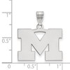 Black Bow Jewelry 14k White Gold Michigan Wolverines NCAA Medium Pendant - 2 of 3