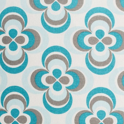 Mander Teal and Gray Polyester Modern Euro Pillow Cover