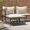 vidaXL Garden Table Anthracite PE rattan, powder-coated steel - Beige Footrest - 2 of 4