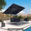 PURPLE LEAF  Patio Umbrella White Cantilever Offset Umbrella Rectangle Outdoor Umbrella with 360-degree Rotation - 2 of 4