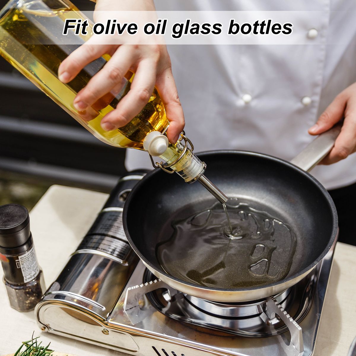 Unique Bargains Bar Supplies Oil Vinegar Dispenser Wine Stainless Steel Bottle Pourers 2.76 Inch - thumbnail 7