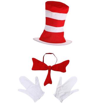 HalloweenCostumes.com    Dr. Seuss Cat in the Hat Costume Accessory Kit for Adults, Red/White