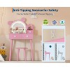 Bear-Shaped Kids Vanity Set with Lights - Wooden Princess Toddler Makeup Desk, Mirror & Stool - Pretend Play Bedroom Set for Little Girls - 3 of 4