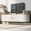 Bella Depot Modern TV Stand for TVs up to 80", Entertainment Center with 4 Drawers and 1 Cabinet - 3 of 4