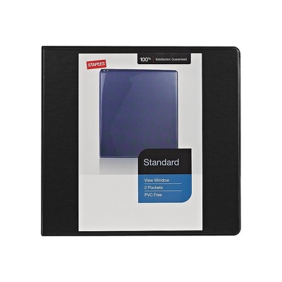 Staples Standard 3-Inch Round 3-Ring View Binder Black (26356) 126088