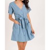 Women's Button Tie Mini Dress - LUSH - 2 of 3