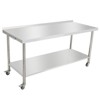 Stainless Steel Food Prep Table,Kitchen Work Table with Adjustable Under Shelf,Utility Table with Hooks for Restaurant,Garage,Hotel and Home - 2 of 4