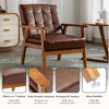 MOONMISS Mid-Century Modern Accent chair，Leisure Chair with Solid Wood Armrest and Feet,for Living Room Bedroom Studio chair - 2 of 4
